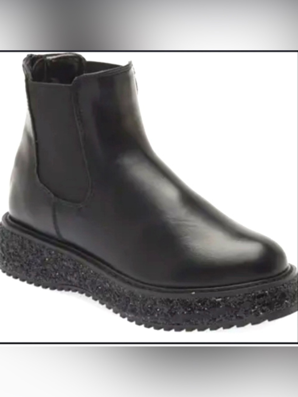 Steve Madden Kids' JHarper Glitter black platform Combat Boot Size 4